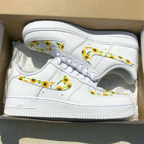 Sunflower Air Force Custom Handpainted Sneakers Etsy