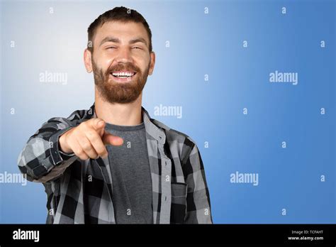 Portrait Of Handsome Mature Man Pointing Stock Photo Alamy