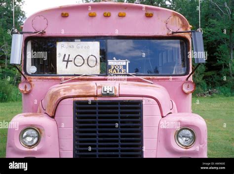 Pink Bus for Sale Stock Photo - Alamy