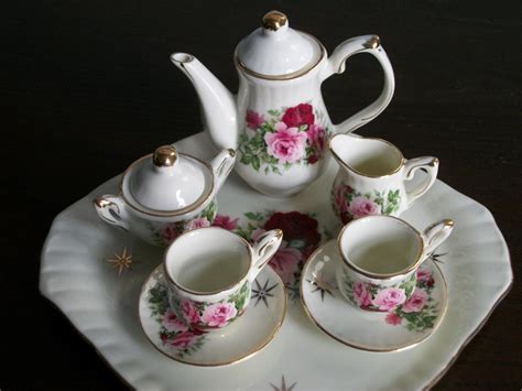 Vintage Shabby Chic Miniature Tea Set Treasury Item