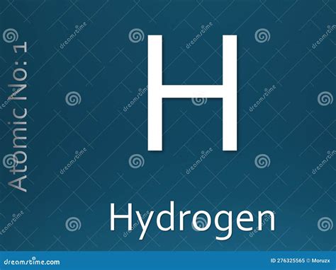 Hydrogen Chemical Element Symbol On Blue Gradient Background Stock Illustration Illustration