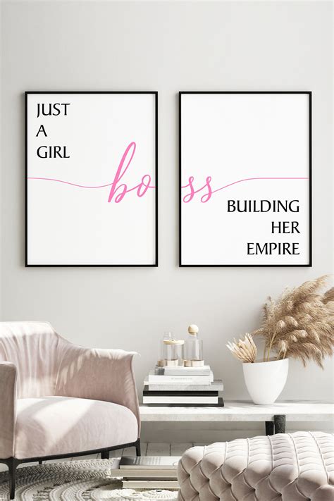 Boss Babe Printable Wall Art Boss Babe Decor Girl Boss Wall Etsy
