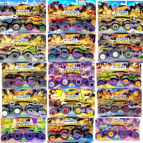 Jual Hot Wheels MONSTER TRUCK DOUBLE ISI 2 Mobil Monster Truk Mega Wrex Leopard Shark A51