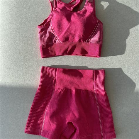Hot Pink Workout Set Size XS Great Condition Depop