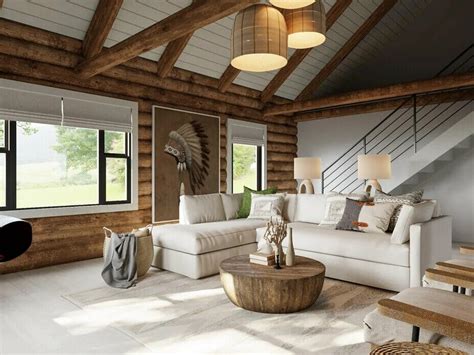 Log Cabin Sectional Sofas Baci Living Room