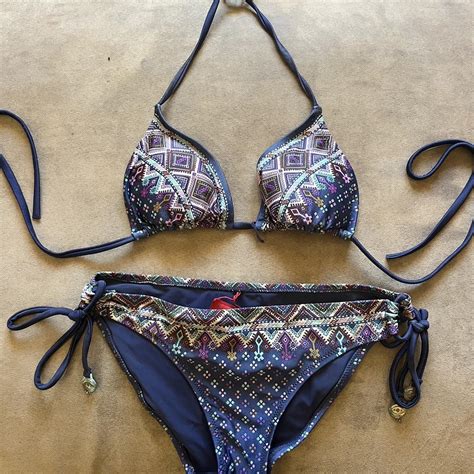 Tiger Lily Two Piece Bikini Set Size Some Rusting Depop