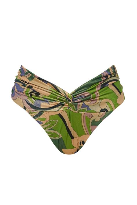 Printed Bikini Slip With Front Twist Detail Sugarfreeshops