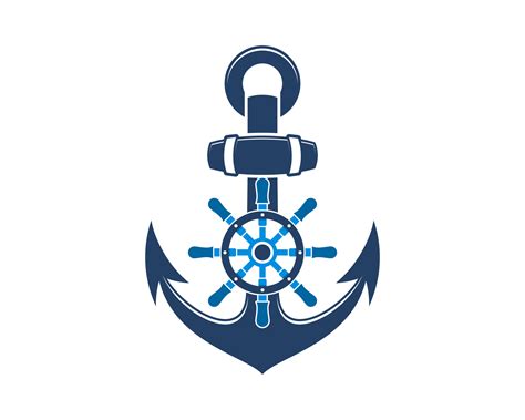 Anchor With Ship Steering Wheel In The Middle 4998408 Vector Art At