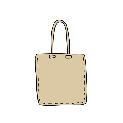 Canvas Tote Bag Cloth Eco Shopper Outline Cartoon Illustration