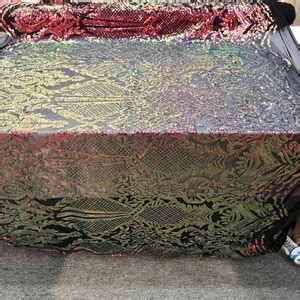 Princess Iridescent Sequins On A Way Stretch Nude Mesh Fabric Sold By The Yard Etsy