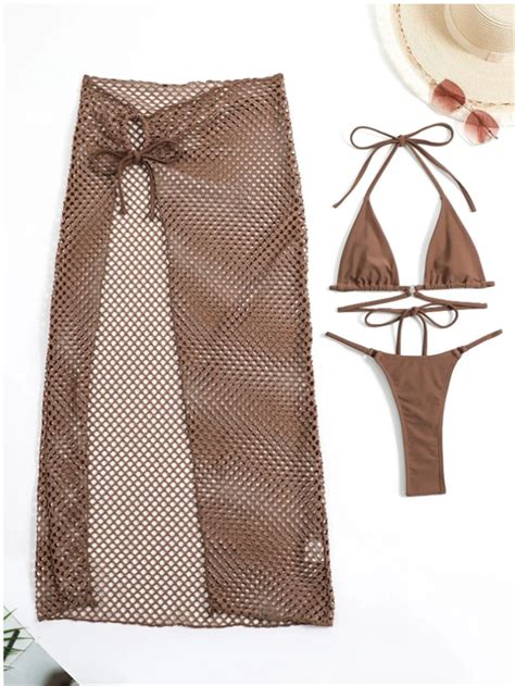High Slit Mesh Cover Ups Extrem Bikini Skirt Micro String Swimsuit