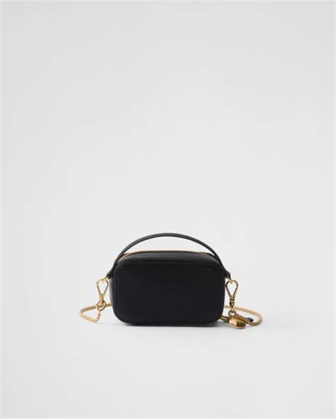 Prada Saffiano Leather Mini Pouch In Black Lyst