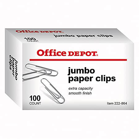 Office Depot Brand Paper Clips Jumbo Silver Box Of Clips Office Depot