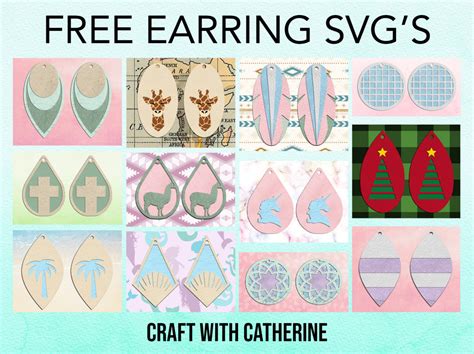 Free Earring Svg Cut Files Craft With Catherine