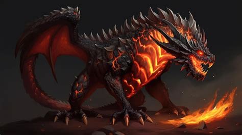 Premium AI Image | magma dragon