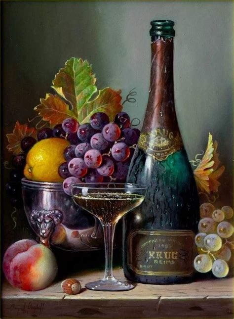 Pin By Myrna De Sanchez On Bodegones In Wine Painting Nature