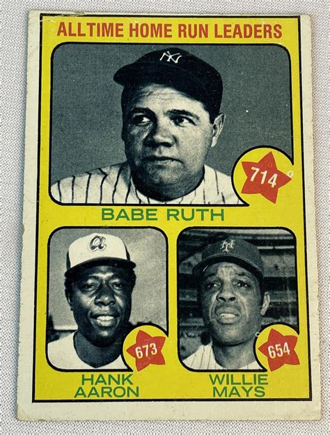Lot Topps All Time Home Run Leaders Babe Ruth Hank Aaron