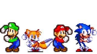 Classic Mario Luigi Sonic And Tails Dancing Meme Doovi