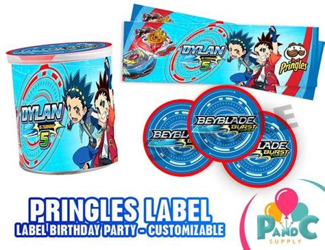 Beyblade Pringles Label Birthday Party Beyblade Invitacion Digital