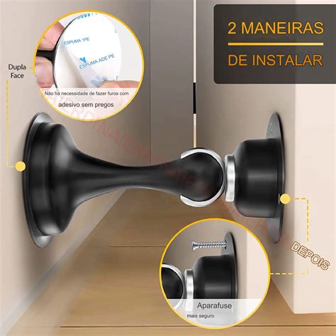 Suporte Para Proteger Paredes Batente De Porta Magn Tico De A O Inox