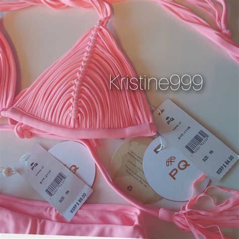Pq Swim Swim Pq Swim Isla Triangle Macrame Ruched Bikini Set In Pink Starfish Poshmark