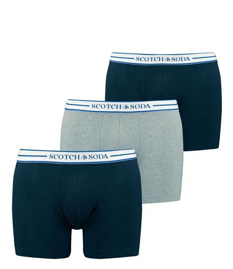 Scotch And Soda Scotch And Soda Boxershorts Large Logo Boxer 3 Pack Navy