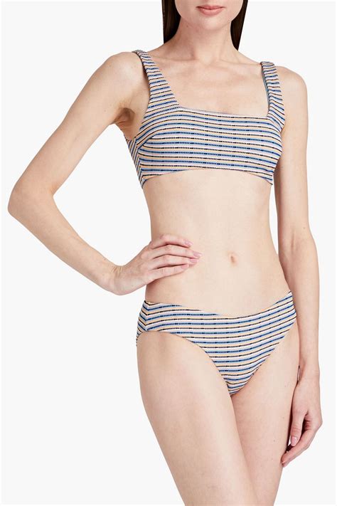 Onia Amber Striped Bikini Top The Outnet