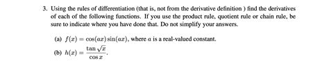 Solved 3. Using the rules of differentiation (that is, not | Chegg.com