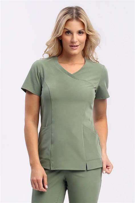 Dopasowana Bluza Medyczna Damska Oliwkowa BL 62 Scrubs Elegant Stretch