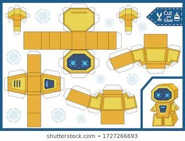 Robô De Papelão Molde - 50 Robôs para Imprimir, Recortar e Montar | Imprimir, Robô de papelão ...
