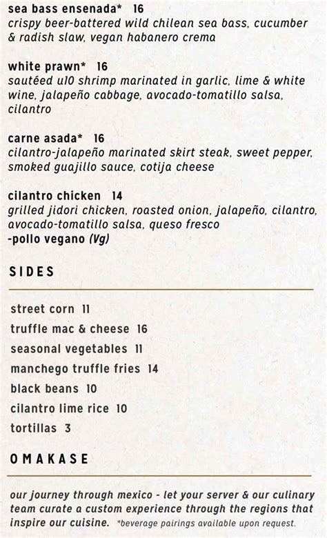 Menu for Toca Madera (3720 S. Las Vegas Blvd#233 Las Vegas NV, 86158)