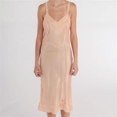 S Slip Dress Peach Lingerie Nightgown Midi Dress Ba Gem