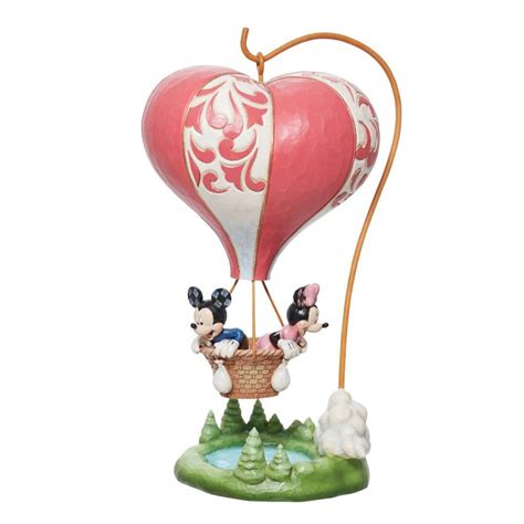Mickey And Minnie Mouse Figurine Hot Air Balloon Love Takes Flight