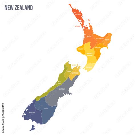 zealand political map  administrative divisions regions
