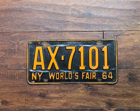 License Plate New York 1964 Ny Worlds Fair Ny Worlds Fair License