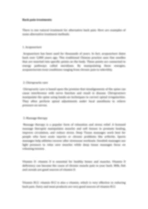 SOLUTION: Causes of tendinitis and back pain treatments - Studypool