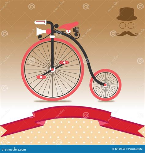 Vintage Bicycle Illustration Stock Vector Illustration Of Brown 1885