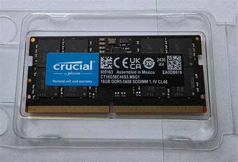 Crucial (Micron) 16GB DDR5-5600MHz Commercial Notebook SODIMM (SINGLE) (CT-SRV-16G-D5-SODIMM-SINGLE)