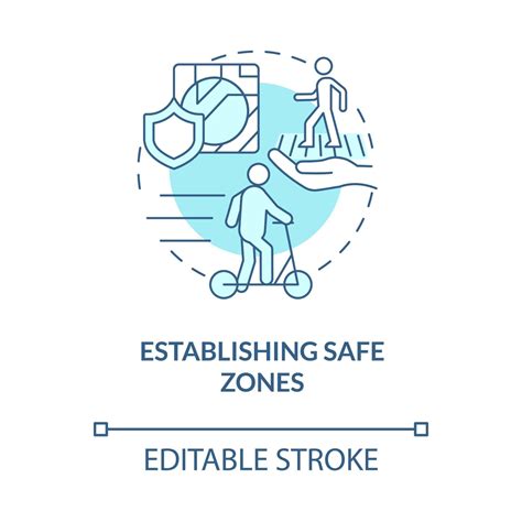 Establishing safe zones blue concept icon. Scooter sharing regulation