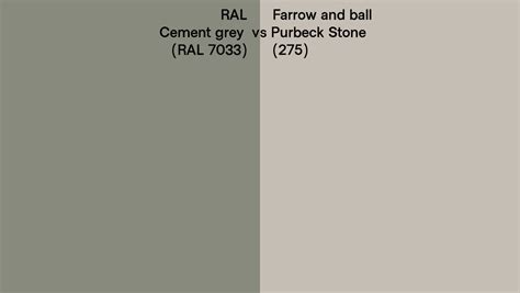 Ral Cement Grey Ral 7033 Vs Farrow And Ball Purbeck Stone 275 Side By Side Comparison