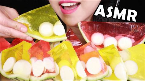 Asmr Eating Sounds Fun Food Jelly Slice Watermelon Jelly 수박젤리 젤리