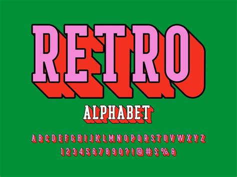 Retro Type Font Vintage Alphabet Royalty Free Vector Image
