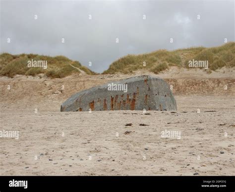 Versteckte Bunker Im Strand Sand Aus Dem Zweiten Weltkrieg Begraben