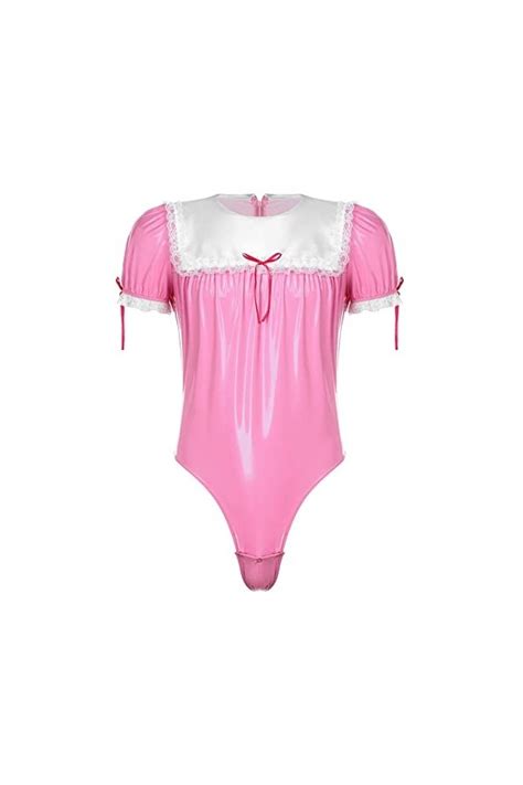 inlzdz Homme Lingerie Sissy Déguisement Costume Soubrette Sexy Robe
