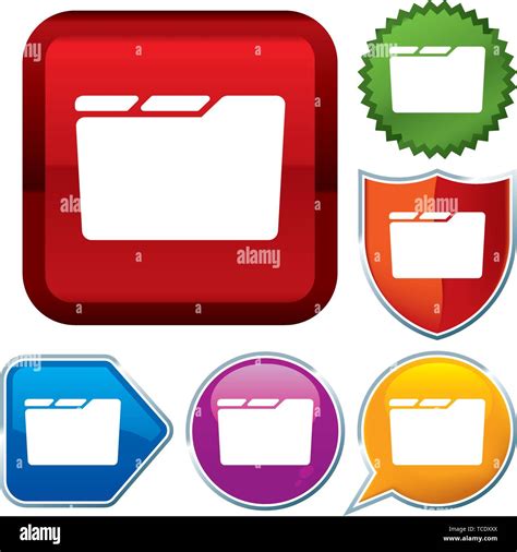 Flat Design Folder Icon Set Stock Vektorgrafiken Kaufen Alamy