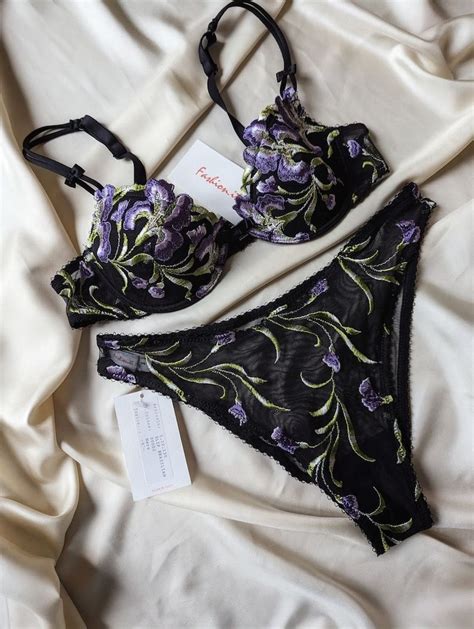 Deadstock Rare Vintage Lingerie Set Mesh Transaprent Flowers Botanical S Etsy Artofit