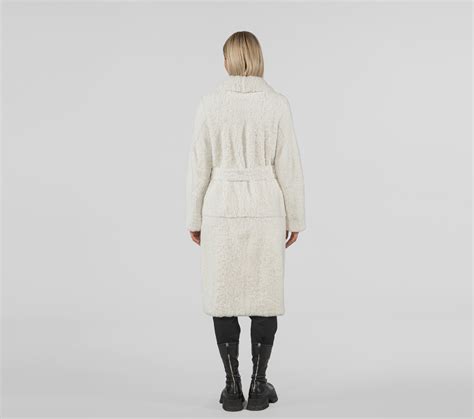 White Shearling Long Fur Jacket Real Fur Haute Acorn