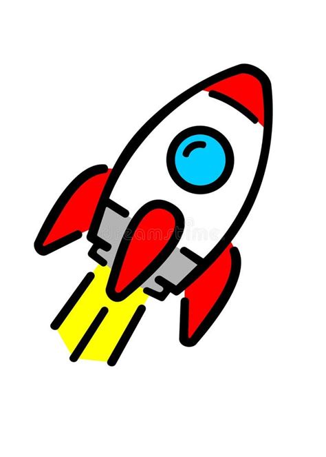 Desenho Do Foguete - Desenho Do Foguete Espacial Com Cores Isoladas Ilustração Stock ...