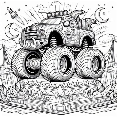 Desenho Para Colorir Hot Wheels Monster Truck