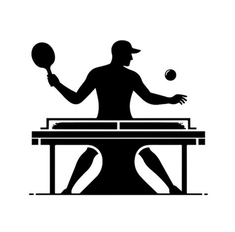 Premium Vector Table Tennis Player Pose Silhouette Illustration Vector